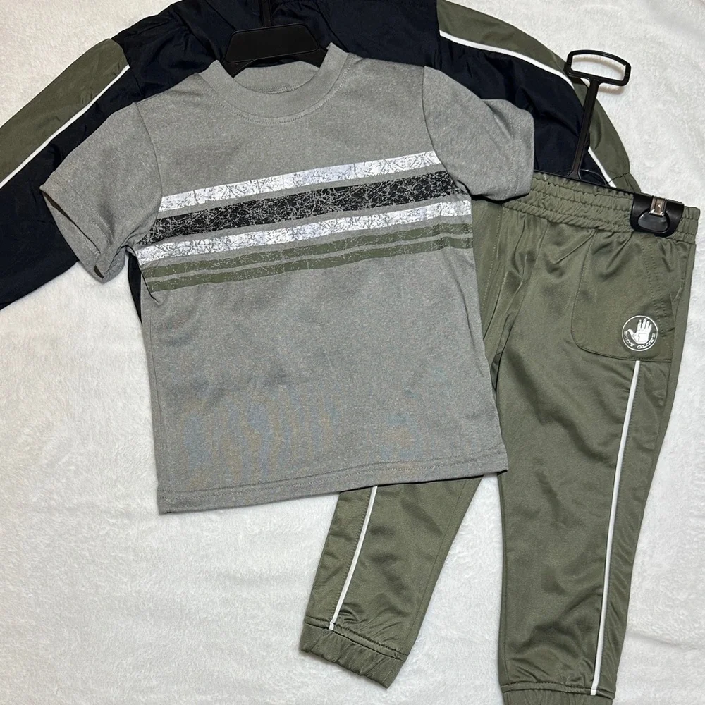 NWT Body Glove boys 3 piece set- wind breaker, tee, and joggers 2t